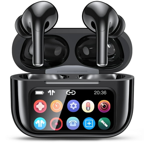 STA Wireless Earbuds, Bluetooth 5.4 Ear Buds with Multifunctional Touch Screen, ANC/ENC Noise Cancelling Headphones with 70H Playtime, Bass Stereo Sound, for Laptop, Android/iOS, Pad